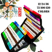 12-120 Watercolor Brush Pen Set Artist Sketch Marker - White-36 Colours V528-P1MODEL-36COLOURS55760