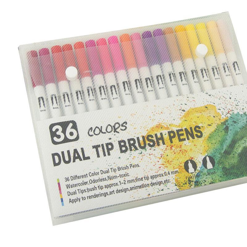 12-120 Watercolor Brush Pen Set Artist Sketch Marker - White-36 Colours V528-P1MODEL-36COLOURS55760