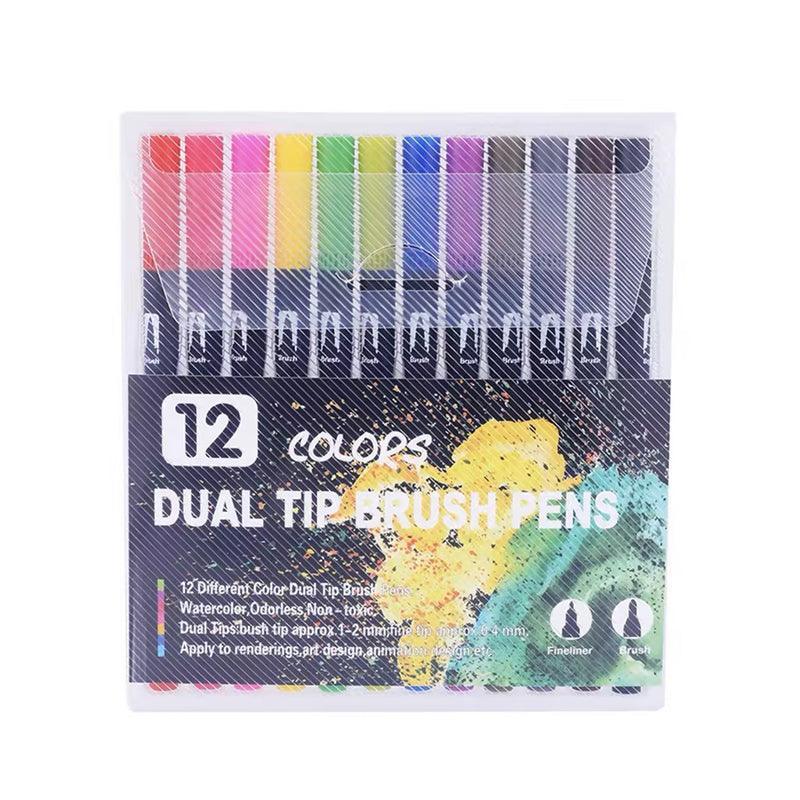 12-120 Watercolor Brush Pen Set Artist Sketch Marker - White-36 Colours V528-P1MODEL-36COLOURS55760