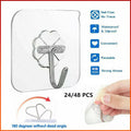 24-48Pcs Clear Seamless Adhesive Hook Strong Stick Wall Hook Load Kitchen Hanger - 24 PCS V528-P1PACKAGE-24PCS10953