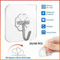 24-48Pcs Clear Seamless Adhesive Hook Strong Stick Wall Hook Load Kitchen Hanger - 24 PCS V528-P1PACKAGE-24PCS10953