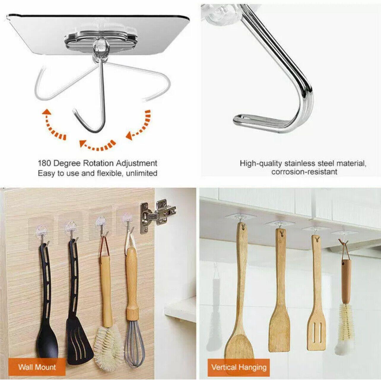 24-48Pcs Clear Seamless Adhesive Hook Strong Stick Wall Hook Load Kitchen Hanger - 24 PCS V528-P1PACKAGE-24PCS10953