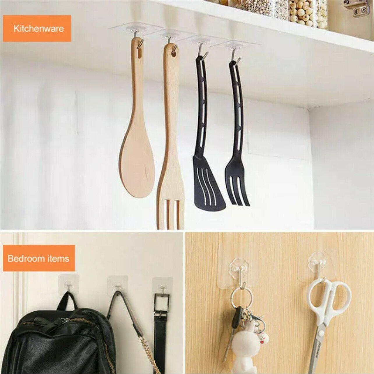 24-48Pcs Clear Seamless Adhesive Hook Strong Stick Wall Hook Load Kitchen Hanger - 24 PCS V528-P1PACKAGE-24PCS10953