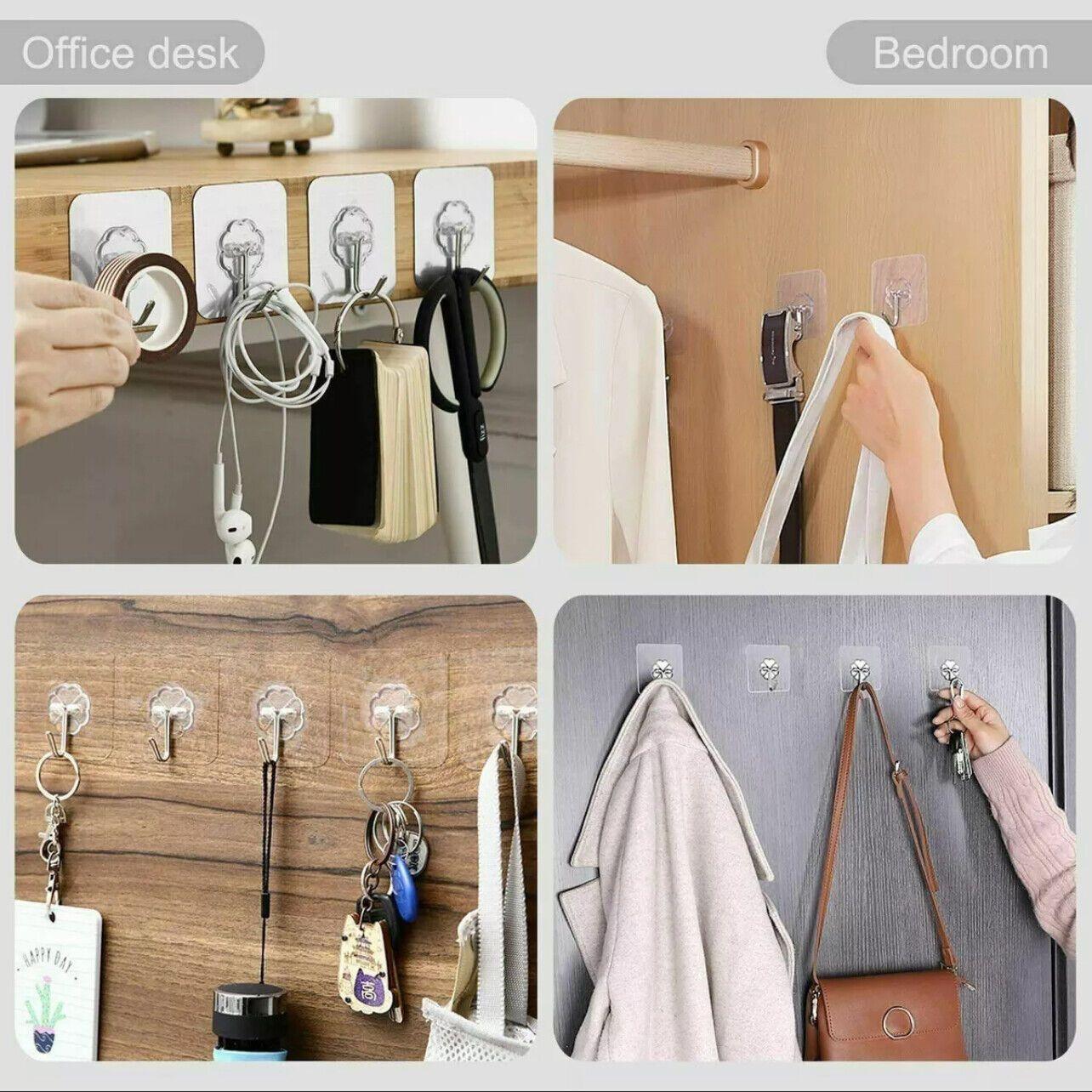 24-48Pcs Clear Seamless Adhesive Hook Strong Stick Wall Hook Load Kitchen Hanger - 24 PCS V528-P1PACKAGE-24PCS10953
