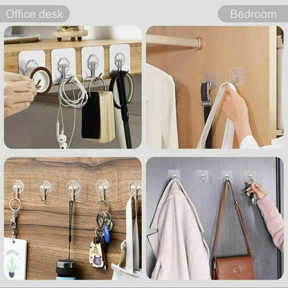 24-48Pcs Clear Seamless Adhesive Hook Strong Stick Wall Hook Load Kitchen Hanger - 24 PCS V528-P1PACKAGE-24PCS10953