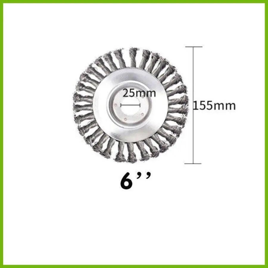 6/8inch Weed Brush Steel Wire Trimmer Wheel Garden Lawnmower Head Tool Grass Cutter - 6'' V528-P1SIZE-676084