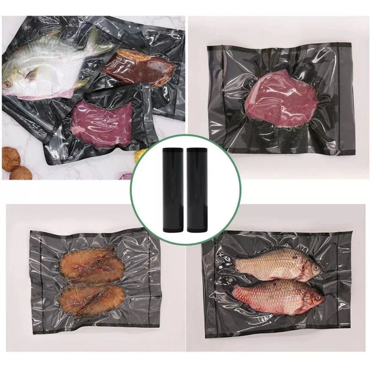 Black Vacuum Food Sealer Seal Bags Rolls Saver Storage Commercial 20/28Cm*5M - 20cm* 5m* 1 Roll V528-P20SIZEANDQTY-20CM-5M-1ROLL98529