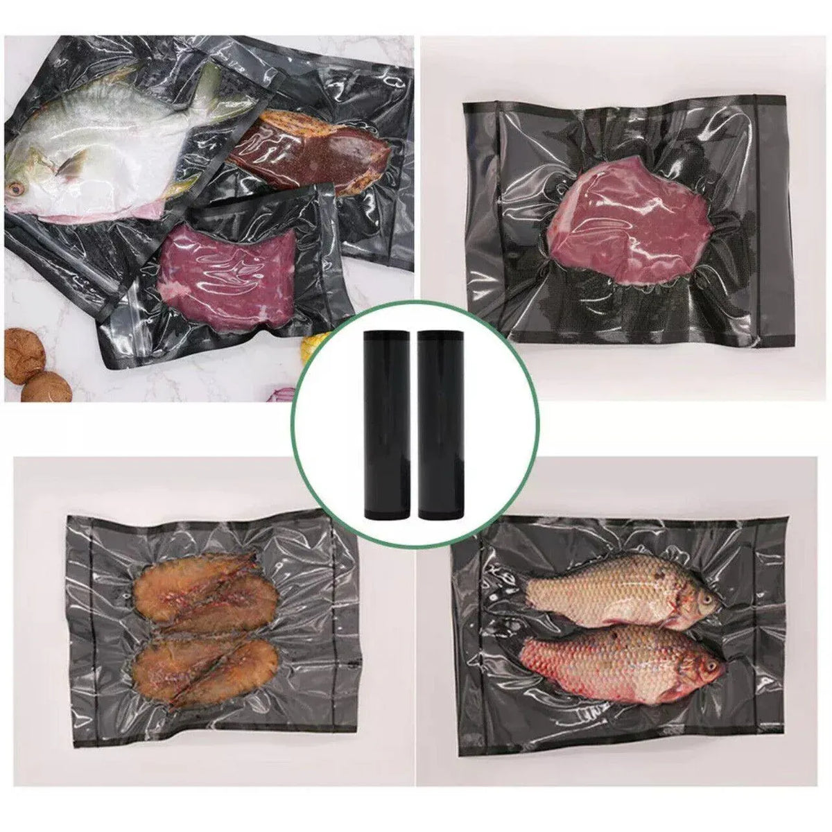 Black Vacuum Food Sealer Seal Bags Rolls Saver Storage Commercial 20/28Cm*5M - 20cm* 5m* 1 Roll V528-P20SIZEANDQTY-20CM-5M-1ROLL98529