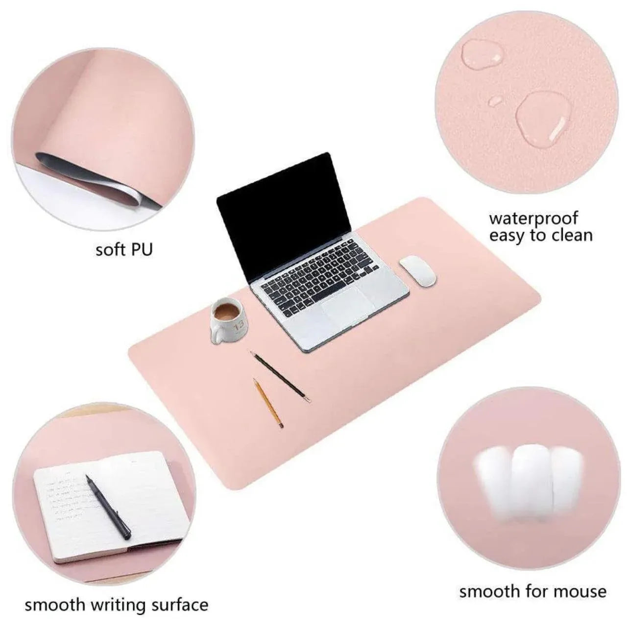 Large Leather Gaming Mouse Pad Waterproof Desk Keyboard Mat 120 x 60cm - Dark Blue V528-P26-NAVY120X60CM20099
