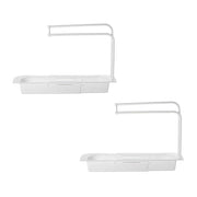 Telescopic Sink Rack Holder Expandable Storage Drain Basket Home Kitchen Kit - White V528-P2COLOUR-WHITE45437