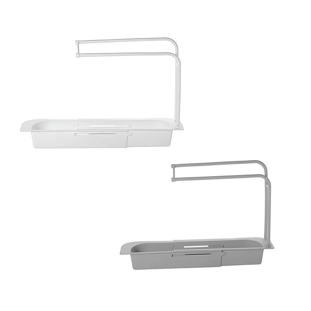 Telescopic Sink Rack Holder Expandable Storage Drain Basket Home Kitchen Kit - White V528-P2COLOUR-WHITE45437