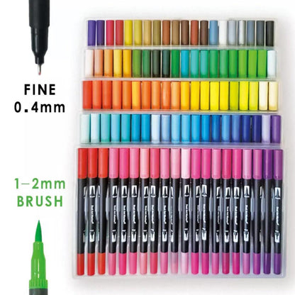 12-120 Watercolor Brush Pen Set Artist Sketch Marker - White-72 Colours V528-P2MODEL-72COLOURS92910