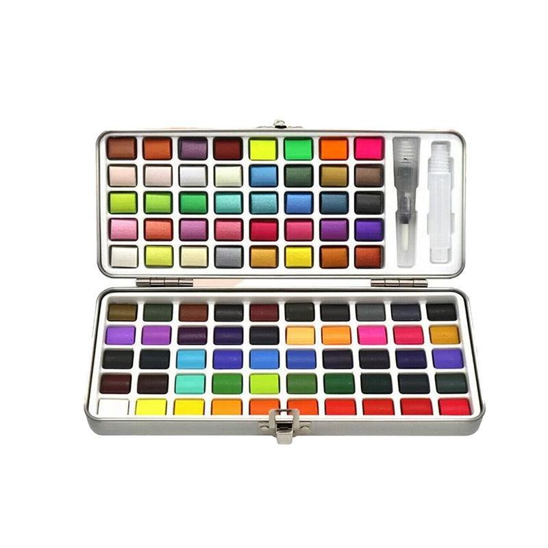 12-90 Watercolour Paint Set With Brush Painting Water Colour Kits - 90 Colours V528-P2PACKAGE-90COLOURS97380