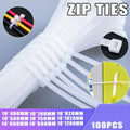 100X Cable Ties Zip Ties Nylon UV Stabilised Bulk White Cable Ties - 10*700mm White V528-P2SIZE-10700MMWHITEQTY-10091047