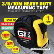 Steel Measuring Tape with Lock Rubber Grip Metric and Inch Ruler 3M 5M 10M - 3M V528-P3MMODEL-3M76108