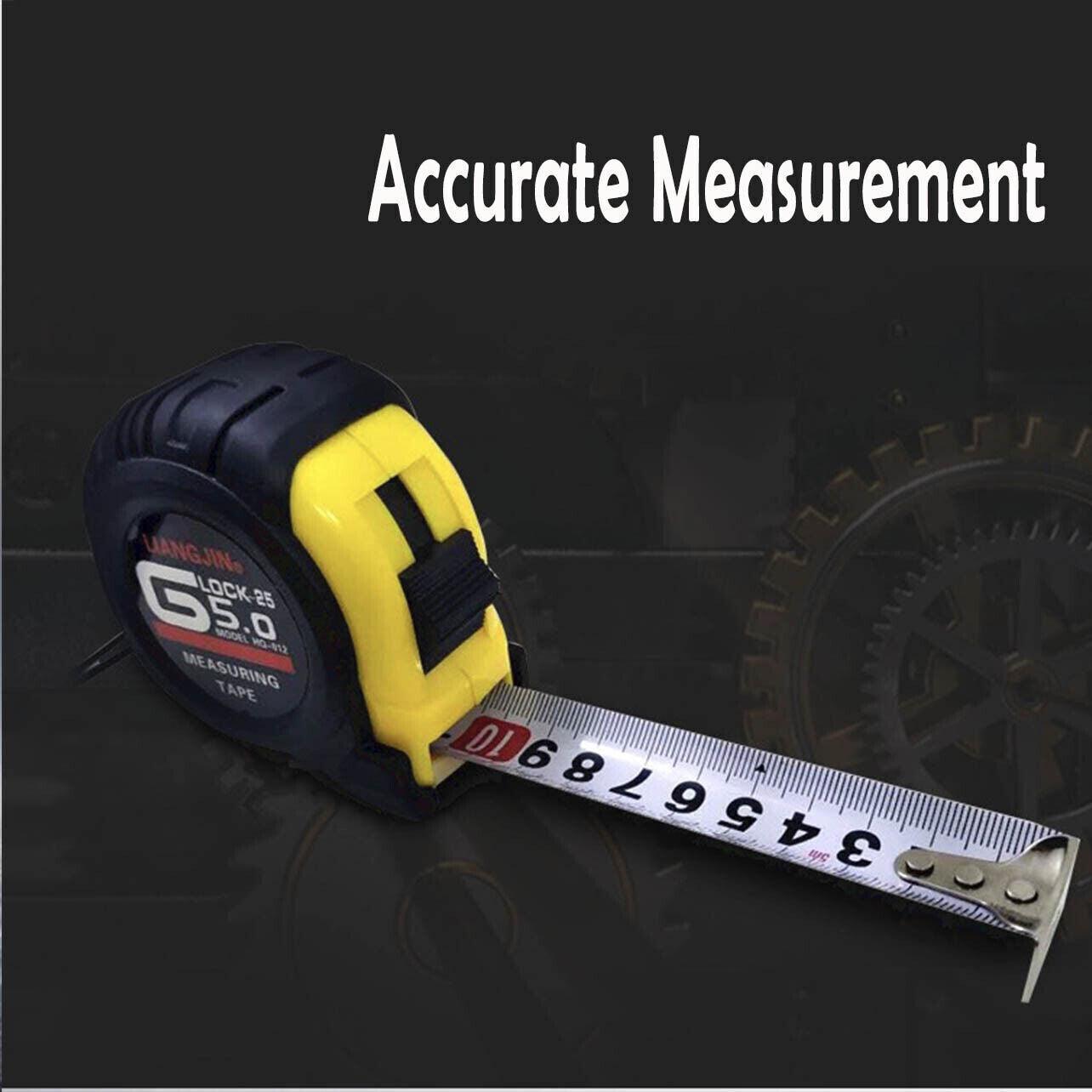 Steel Measuring Tape with Lock Rubber Grip Metric and Inch Ruler 3M 5M 10M - 3M V528-P3MMODEL-3M76108