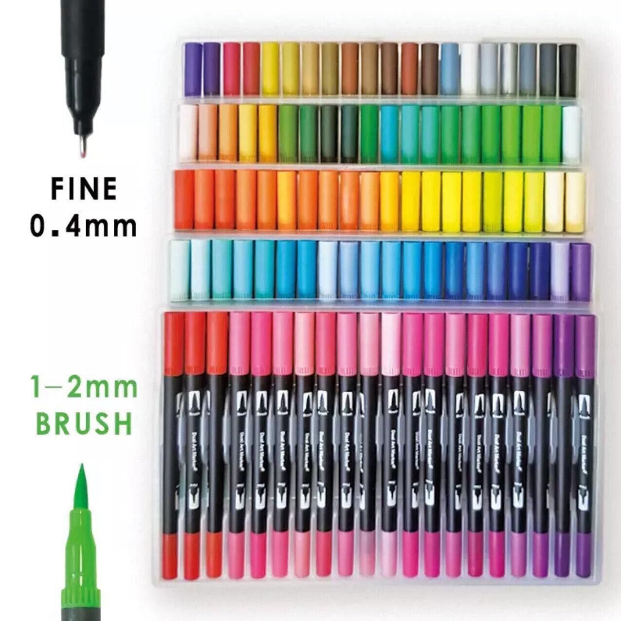 12-120 Watercolor Brush Pen Set Artist Sketch Marker - White-120 Colours V528-P3MODEL-120COLOURS52804