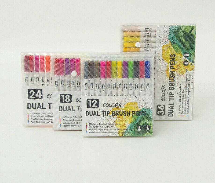 12-120 Watercolor Brush Pen Set Artist Sketch Marker - White-120 Colours V528-P3MODEL-120COLOURS52804