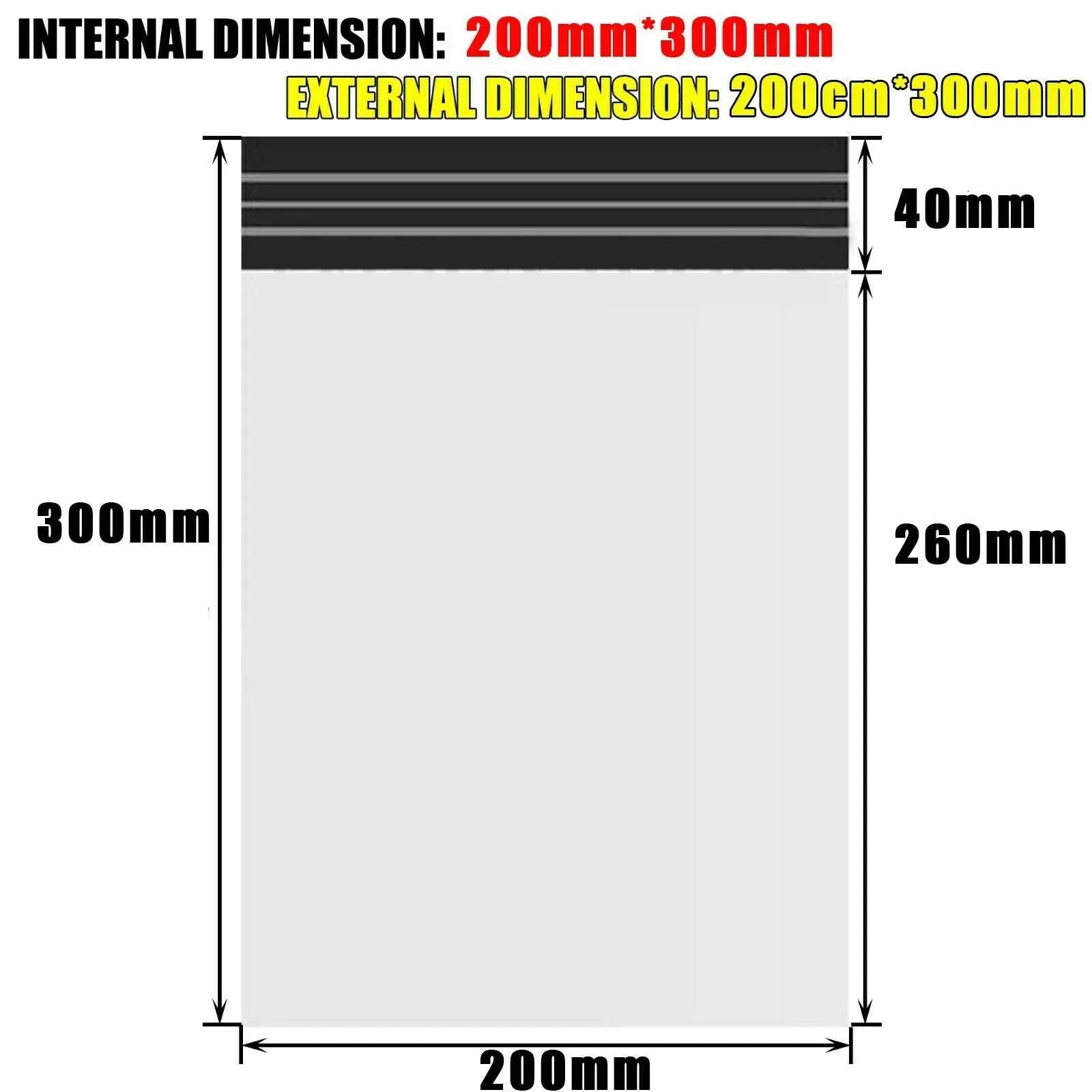 Poly Mailer Bags Mailing Satchel Plastic Courier Self Sealing Packing - 45*60cm *100 PCS V528-P452SIZE-45-60CM-100PCS36860