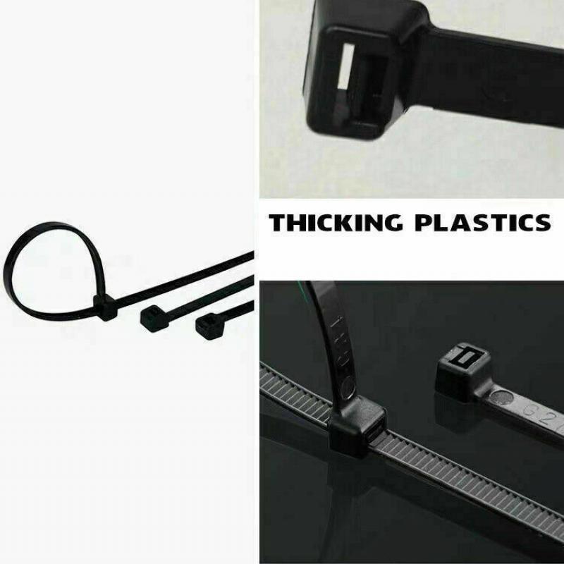 250X Cable Ties Zip Ties Nylon UV Stabilised Black Cable Tie - 4.8*350mm V528-P4SIZE-4-8-350MM-QTY-25041255