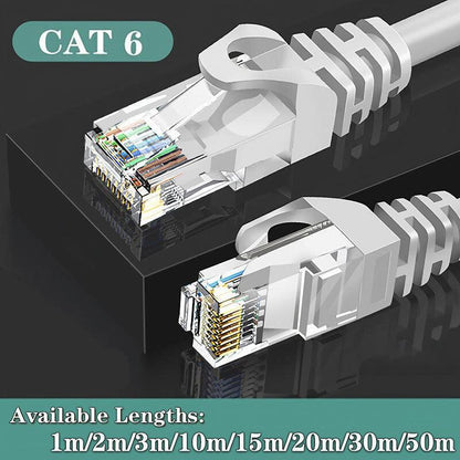 Fast Ethernet Network Cable CAT6 1000Mbps Internet RJ45 1 2 3 10 15 20 30 50m - 30M V528-P5CABLELENGTH-30M85685