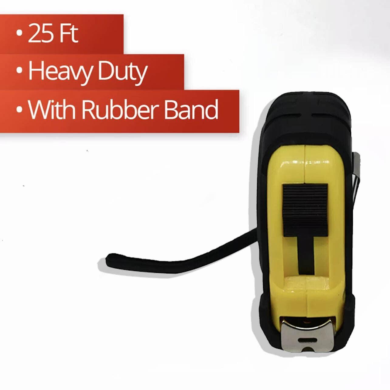 Steel Measuring Tape with Lock Rubber Grip Metric and Inch Ruler 3M 5M 10M - 5M V528-P5MMODEL-5M29049