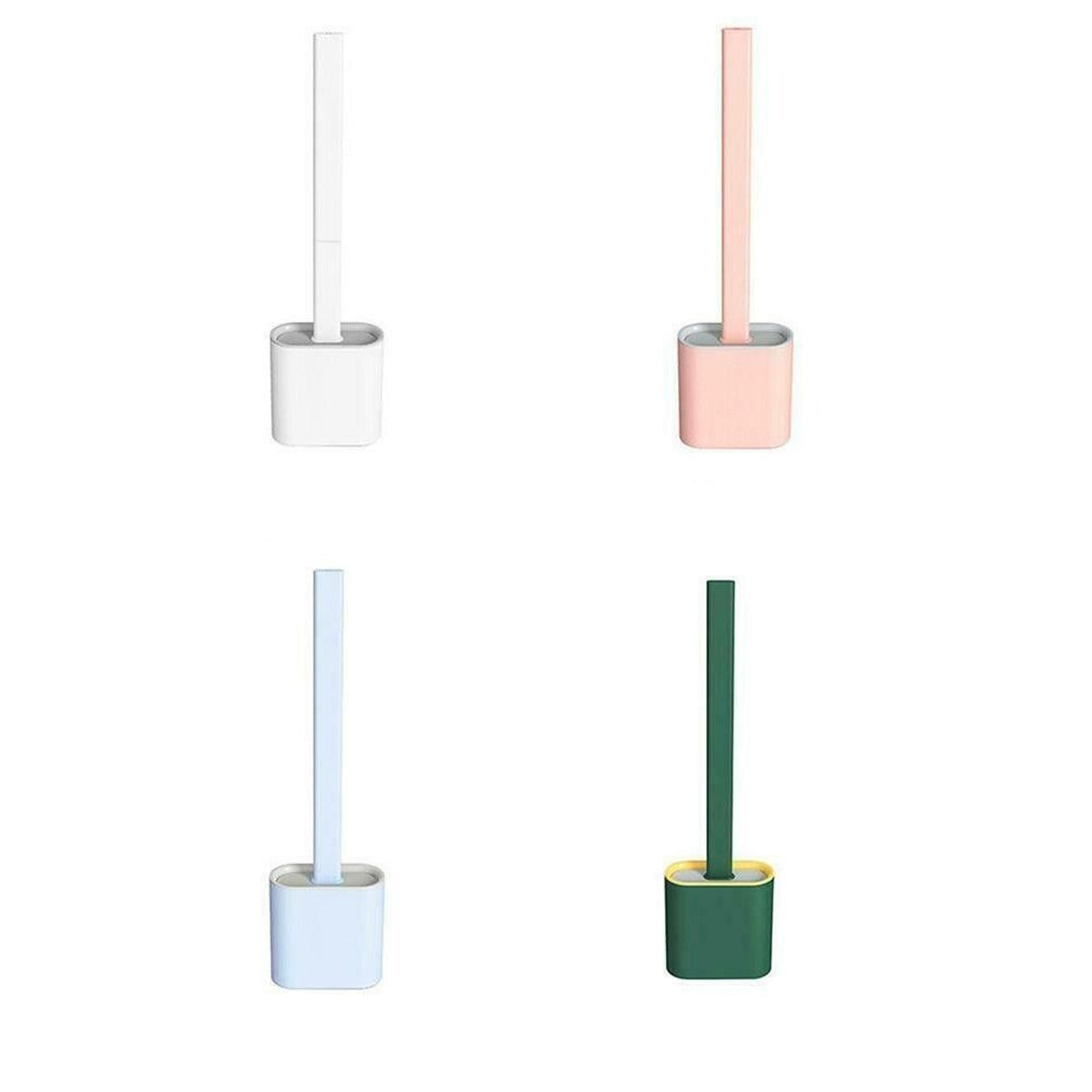 TPR Toilet Brush Set Silicone-Like Head with Holder Wall Mounted Detachable Handle - Pink * 1 Unit V528-P777837