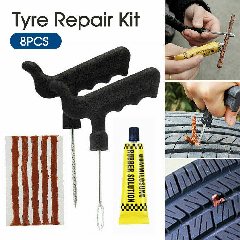 8Pcs Tyre Repair Kit Tire Puncture Emergency Tool Motorcycle Bike Car Tubeless V528-P90944