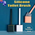 TPR Toilet Brush Set Silicone-Like Head with Holder Wall Mounted Detachable Handle - Grey * 1 Unit V528-P976077