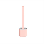 TPR Toilet Brush Set Silicone-Like Head with Holder Wall Mounted Detachable Handle - Grey * 1 Unit V528-P976077