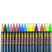 Flysea 12-80 Colours Acrylic Paint Pens Painting Stone Ceramic Glass Markers 0.7 - Black*6 Set V528-PACK-BLACK-6SET33738