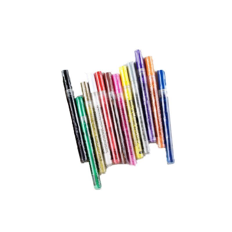 Flysea 12-80 Colours Acrylic Paint Pens Painting Stone Ceramic Glass Markers 0.7 - White*6 Set V528-PACK-WHITE-6SET79529