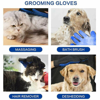 Pet Dog Cat Massage Hair Removal Grooming Comb Touch Cleaning Brush Magic Glove - Blue Left Hand V528-PACKAGE-BLUELEFTHAND96660
