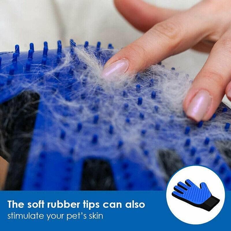 Pet Dog Cat Massage Hair Removal Grooming Comb Touch Cleaning Brush Magic Glove - Blue Right Hand V528-PACKAGE-BLUERIGHTHAND37000