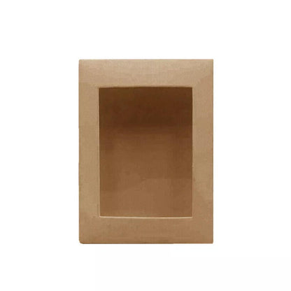 50PCS Kraft Paper Gift Boxes with PVC Window White Black Bakery Packaging Carton - S V528-PACKAGE-BOX-S-50PCS-552184