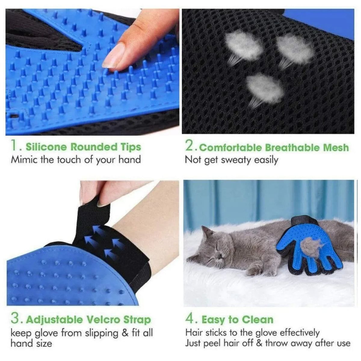 Pet Dog Cat Massage Hair Removal Grooming Comb Touch Cleaning Brush Magic Glove - Pink Right Hand V528-PACKAGE-PINKRIGHTHAND73799
