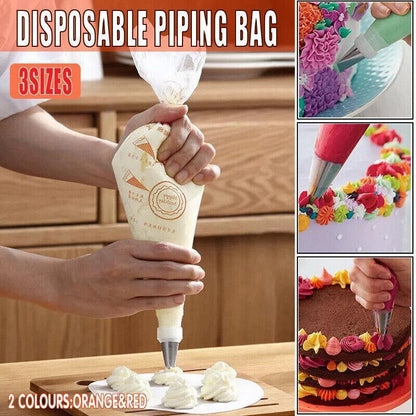 100-200Pcs Disposable Piping Bags For Cake Decor Icing Frosting Piping Nozzles - Red-Small *100 PCS V528-PACKAGE-RED-SMALL-100PCS30656