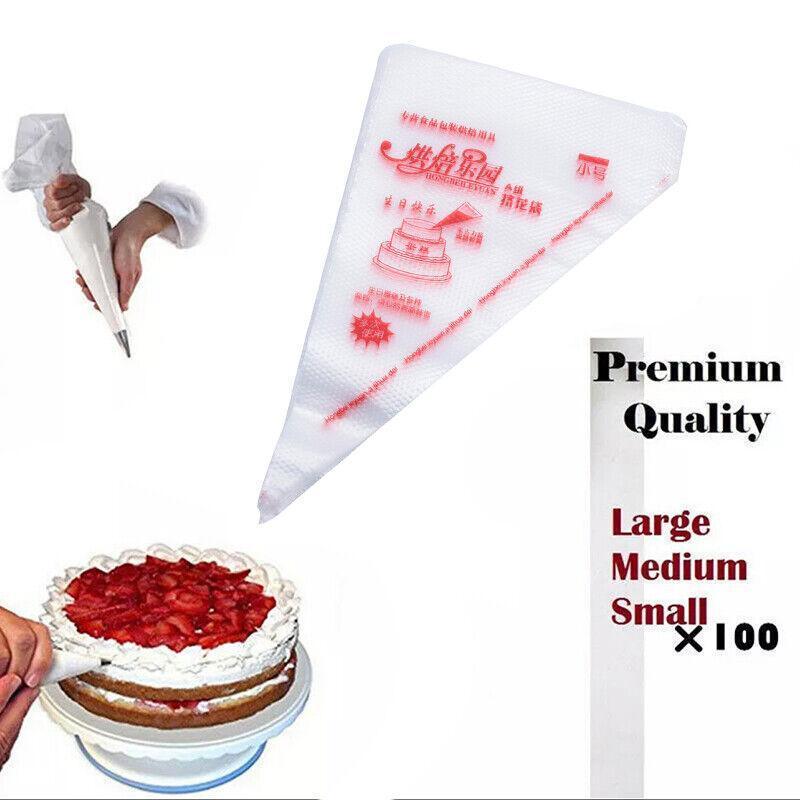 100-200Pcs Disposable Piping Bags For Cake Decor Icing Frosting Piping Nozzles - Red-Small *100 PCS V528-PACKAGE-RED-SMALL-100PCS30656