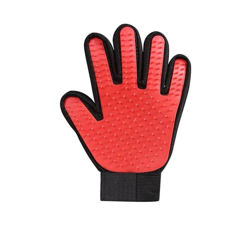 Pet Dog Cat Massage Hair Removal Grooming Comb Touch Cleaning Brush Magic Glove - Red Left Hand V528-PACKAGE-REDLEFTHAND57353