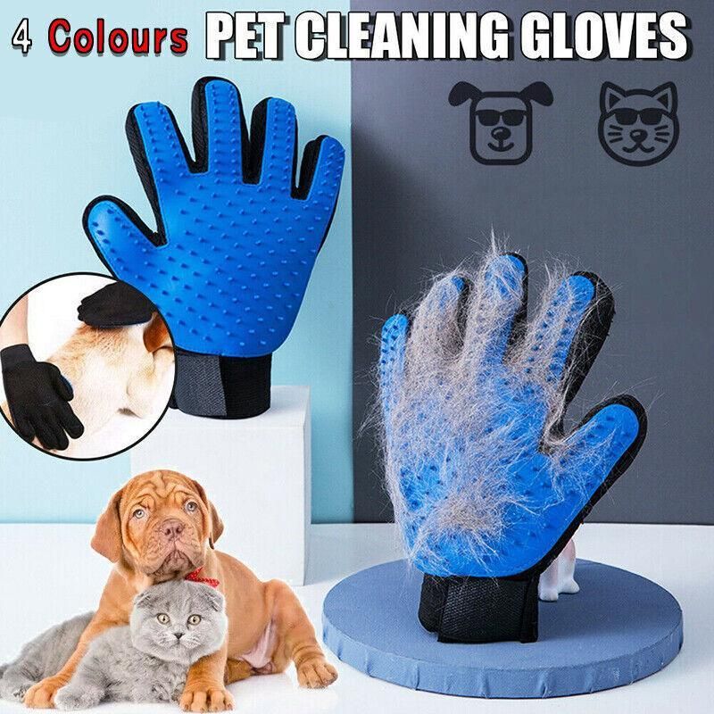 Pet Dog Cat Massage Hair Removal Grooming Comb Touch Cleaning Brush Magic Glove - Red Left Hand V528-PACKAGE-REDLEFTHAND57353