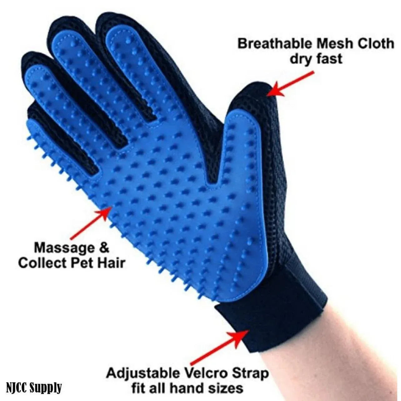 Pet Dog Cat Massage Hair Removal Grooming Comb Touch Cleaning Brush Magic Glove - Red Right Hand V528-PACKAGE-REDRIGHTHAND86087