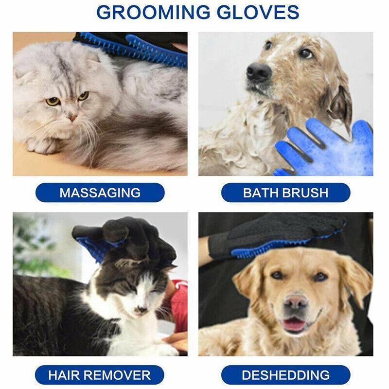 Pet Dog Cat Massage Hair Removal Grooming Comb Touch Cleaning Brush Magic Glove - Red Right Hand V528-PACKAGE-REDRIGHTHAND86087