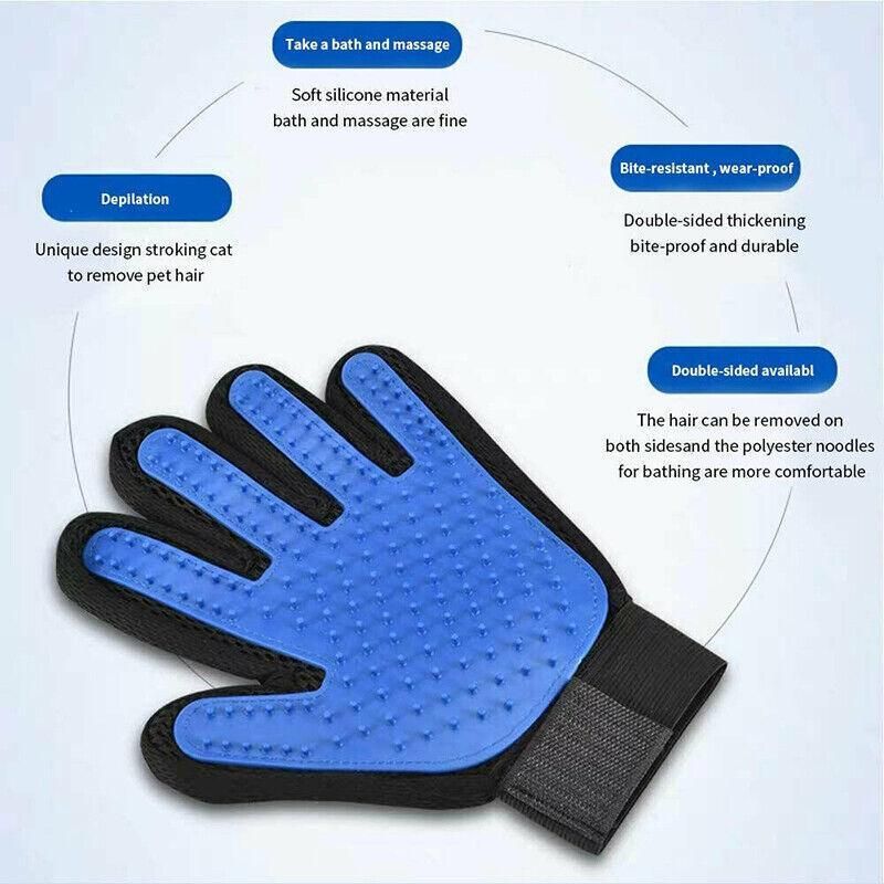 Pet Dog Cat Massage Hair Removal Grooming Comb Touch Cleaning Brush Magic Glove - Red Right Hand V528-PACKAGE-REDRIGHTHAND86087