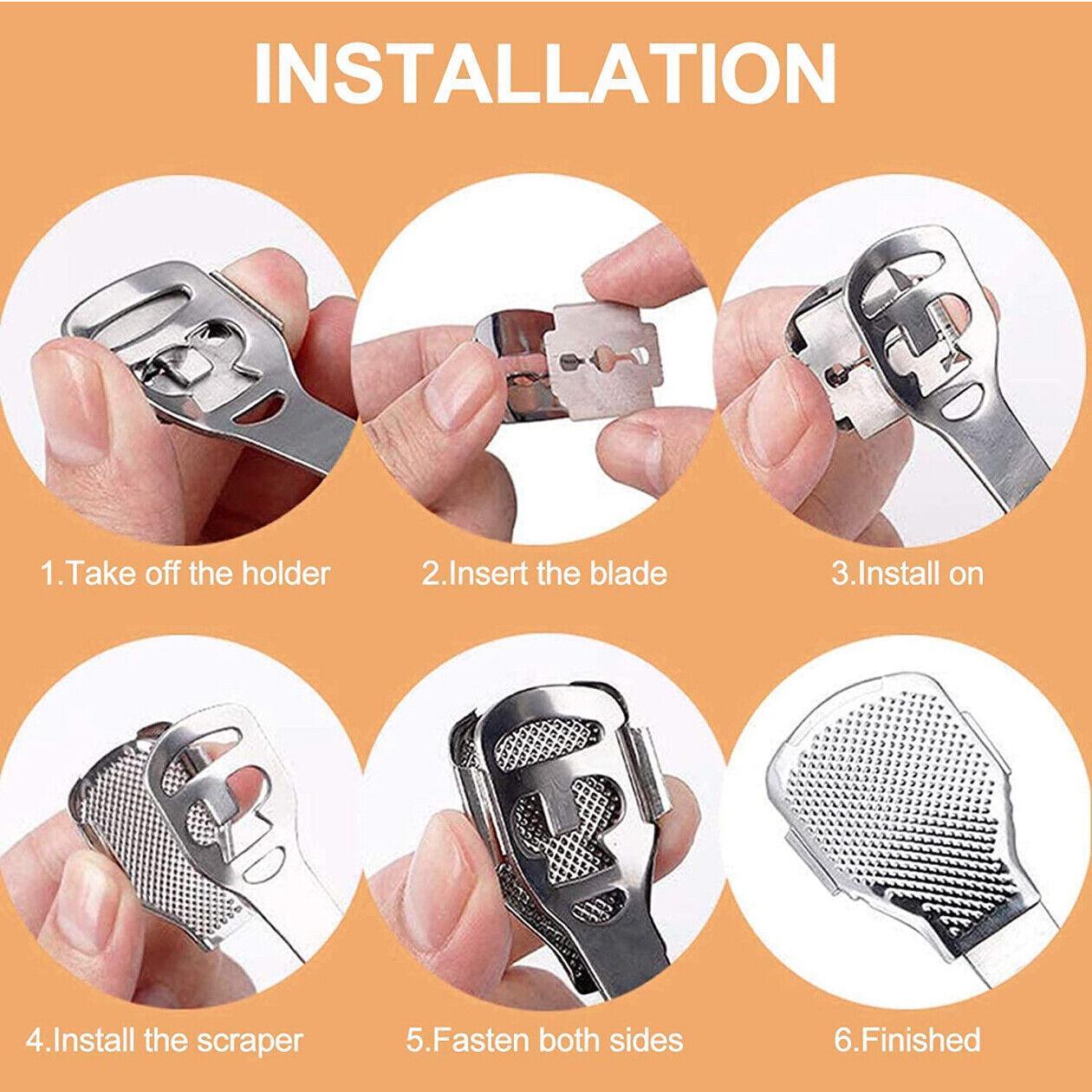 Foot File Hard Skin Remover Callus Shaver Corn Cutter Tool Pedicure + 10 Blades V528-PACKAGE-SRCUBBER10BLADES76986