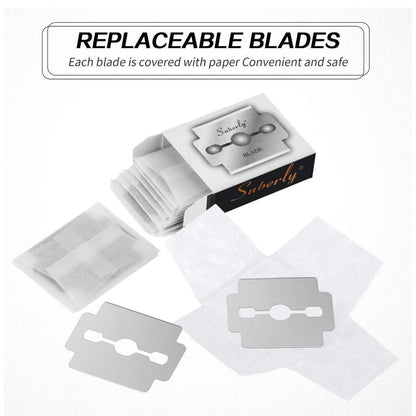 Foot File Hard Skin Remover Callus Shaver Corn Cutter Tool Pedicure + 10 Blades V528-PACKAGE-SRCUBBER10BLADES76986