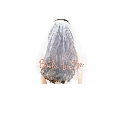 Bride To Be Hen Veil Sash Tiara Hens Night Bridal Shower Kitchen Tea Accessories - Package 7 V528-PACKAGE7-862641