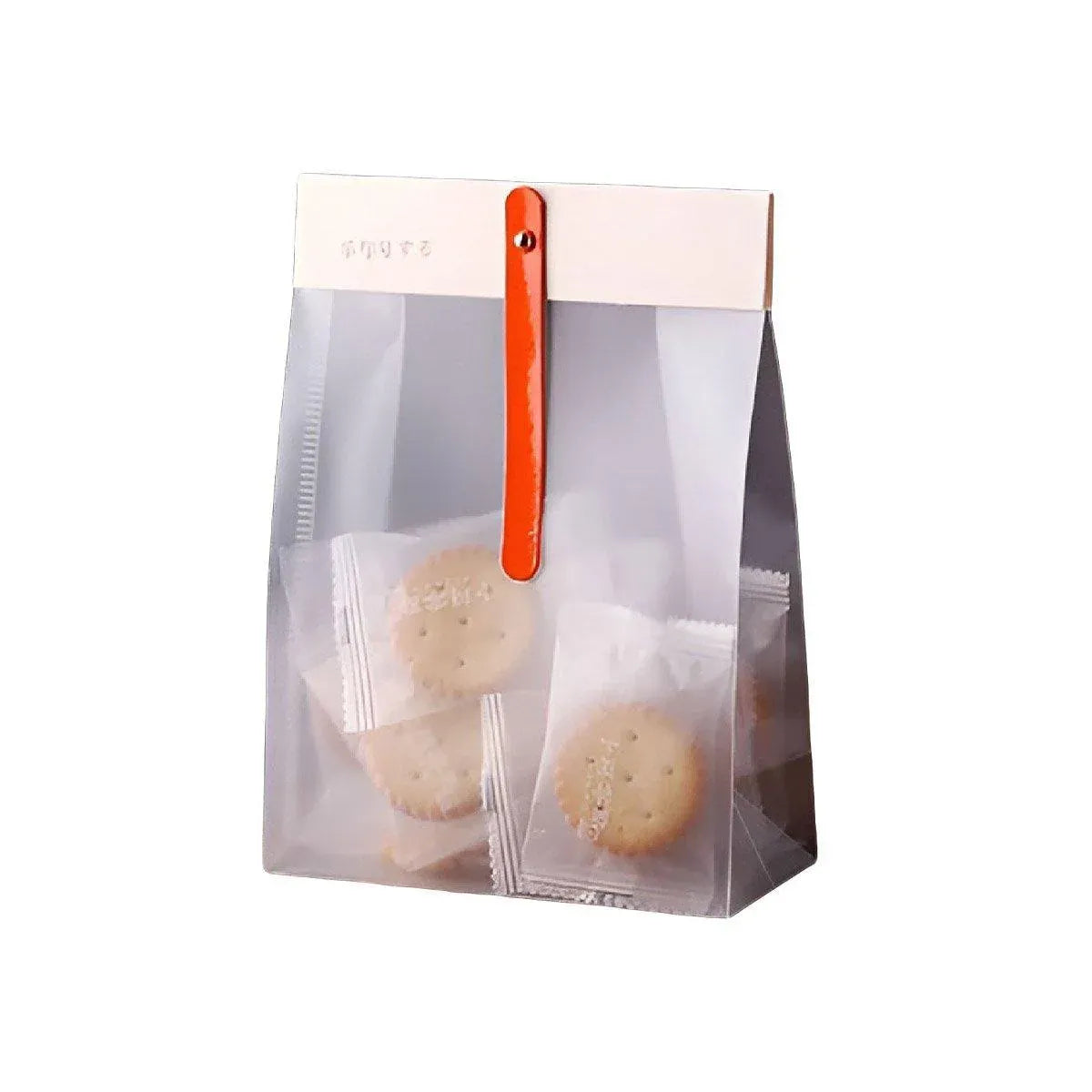 50pcs Transparent Snack Bags Biscuit Candy Bags Resealable Food Packaging - Orange V528-PACKAGING-BAGS-50PCS-ORANGE-899781