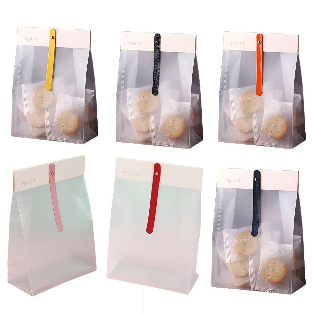 50pcs Transparent Snack Bags Biscuit Candy Bags Resealable Food Packaging - Orange V528-PACKAGING-BAGS-50PCS-ORANGE-899781