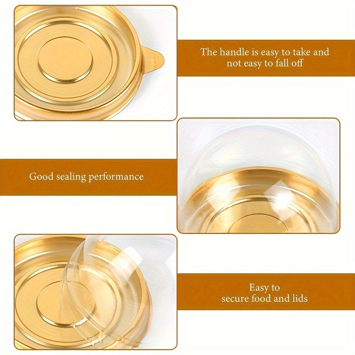 100pcs Round Gold Plastic Bakery Food Packaging Boxes for Cake Dessert Packaging V528-PACKING-BOX-100PCS-984510
