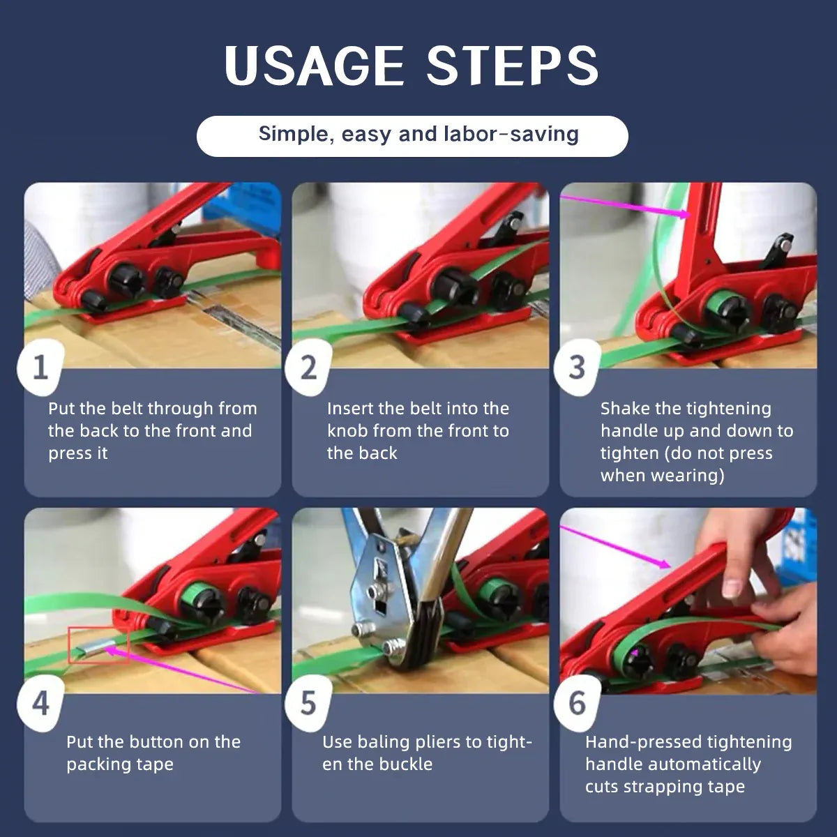 Manual Strapping Tool Set Packing Banding Pliers Practical Tensioner Sealer V528-PACKING-PLIERS-242128